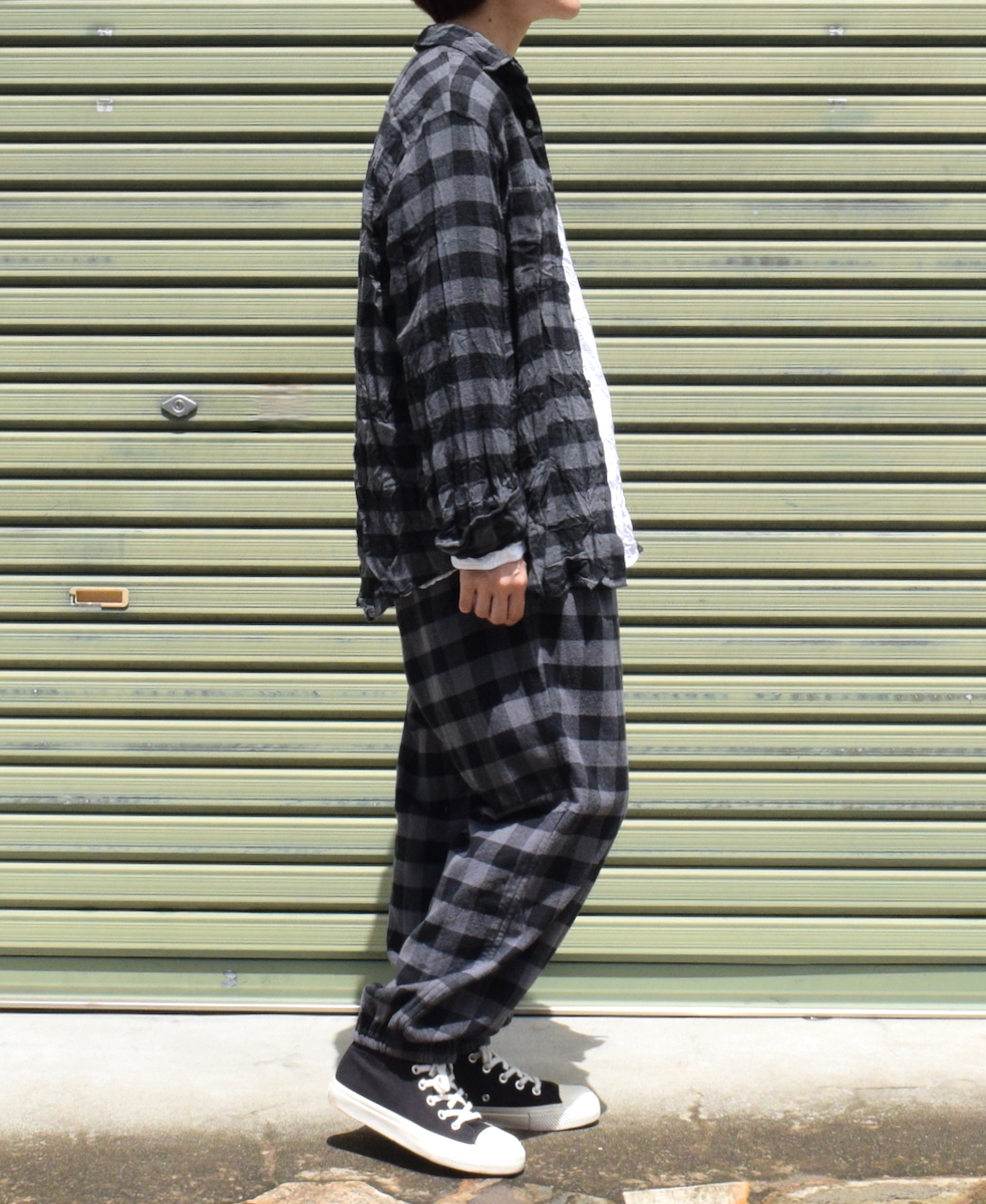 NVL1861FCW (シャツ) COTTON FLANNEL CHECK REGULAR COLLAR L/SL OVERSIZED SHIRT