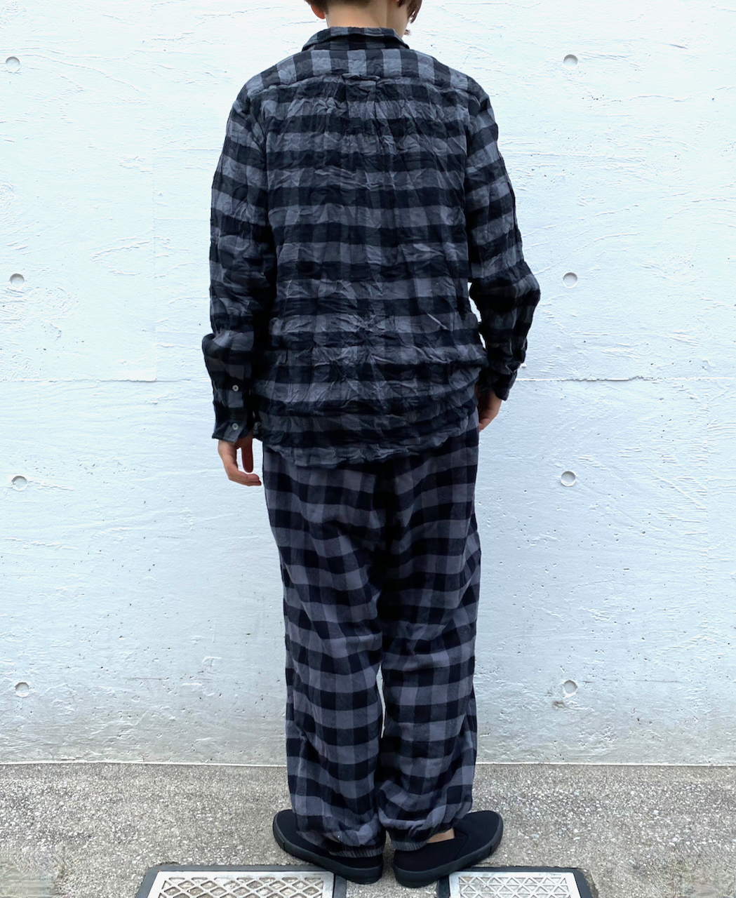 NVL1861FCW (シャツ) COTTON FLANNEL CHECK REGULAR COLLAR L/SL OVERSIZED SHIRT