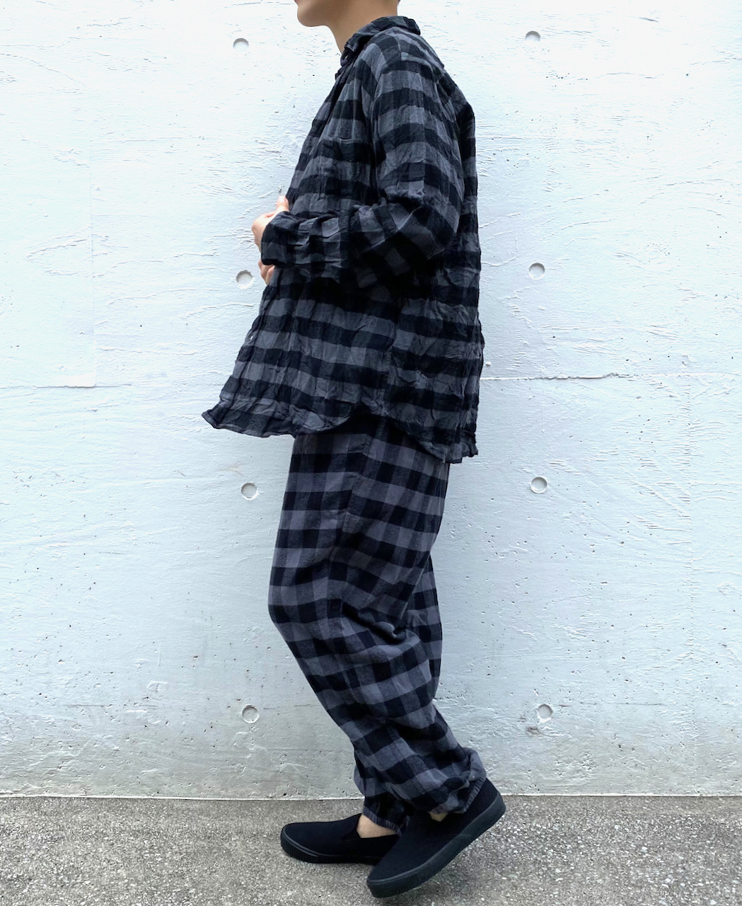 NVL1861FCW (シャツ) COTTON FLANNEL CHECK REGULAR COLLAR L/SL OVERSIZED SHIRT