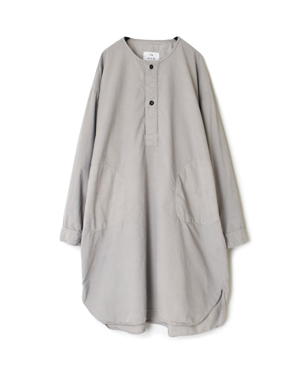 INHT2301CD (ロングシャツ) 26WALES CORDUROY OVERDYE HENLY NECK LONG SHIRT