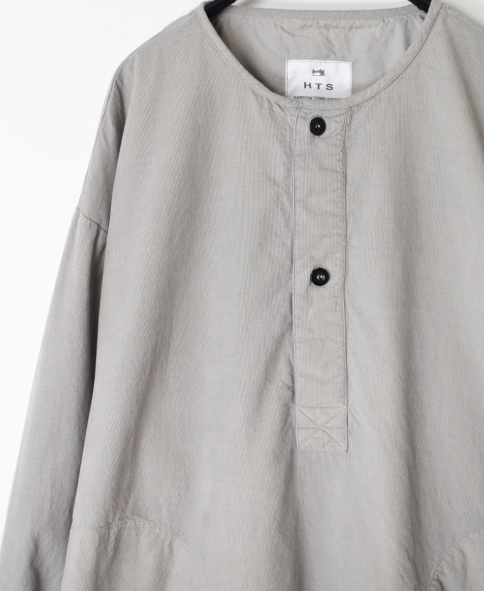 INHT2301CD (ロングシャツ) 26WALES CORDUROY OVERDYE HENLY NECK LONG SHIRT