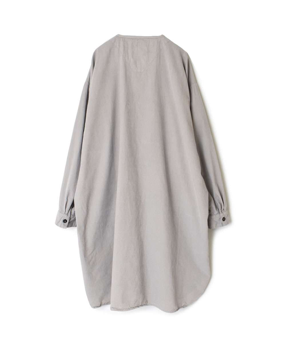 INHT2301CD (ロングシャツ) 26WALES CORDUROY OVERDYE HENLY NECK LONG SHIRT