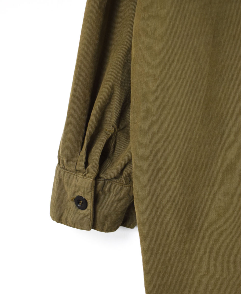 INHT2301CD (ロングシャツ) 26WALES CORDUROY OVERDYE HENLY NECK LONG SHIRT