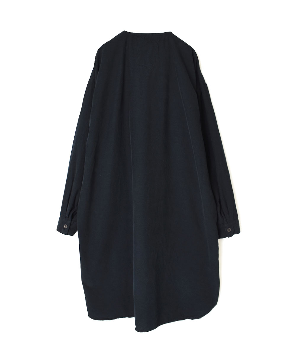 INHT2301CD (ロングシャツ) 26WALES CORDUROY OVERDYE HENLY NECK LONG SHIRT