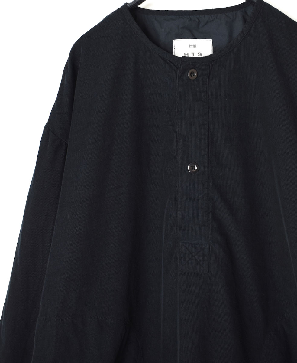 INHT2301CD (ロングシャツ) 26WALES CORDUROY OVERDYE HENLY NECK LONG SHIRT