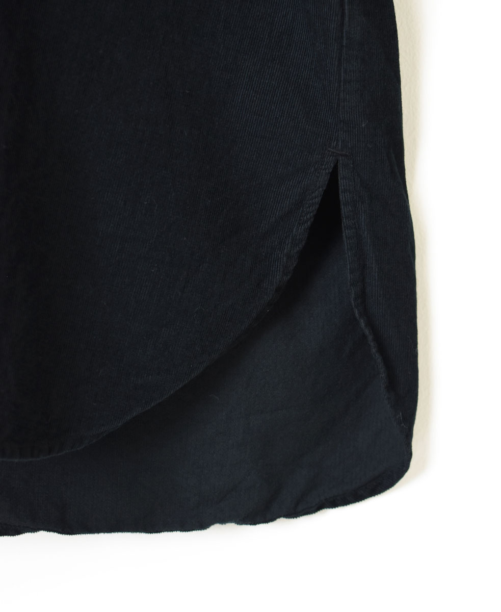 INHT2301CD (ロングシャツ) 26WALES CORDUROY OVERDYE HENLY NECK LONG SHIRT