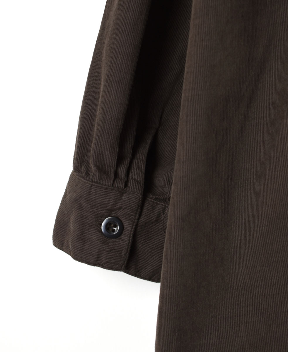 INHT2301CD (ロングシャツ) 26WALES CORDUROY OVERDYE HENLY NECK LONG SHIRT
