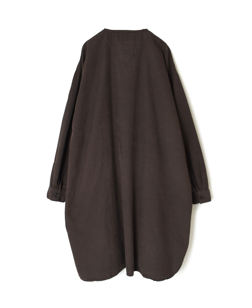 INHT2301CD (ロングシャツ) 26WALES CORDUROY OVERDYE HENLY NECK LONG SHIRT