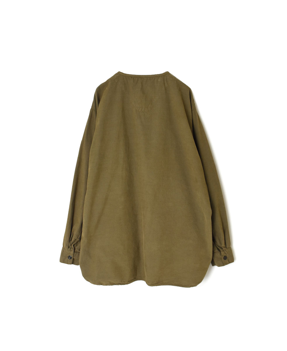 INHT2203CD (シャツ) 26WALES CORDUROY OVERDYE HENLY NECK SHIRT