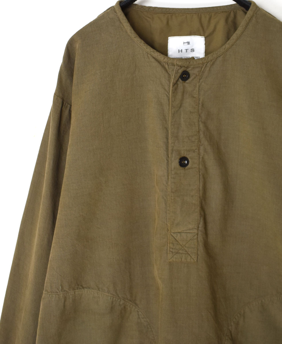 INHT2203CD (シャツ) 26WALES CORDUROY OVERDYE HENLY NECK SHIRT