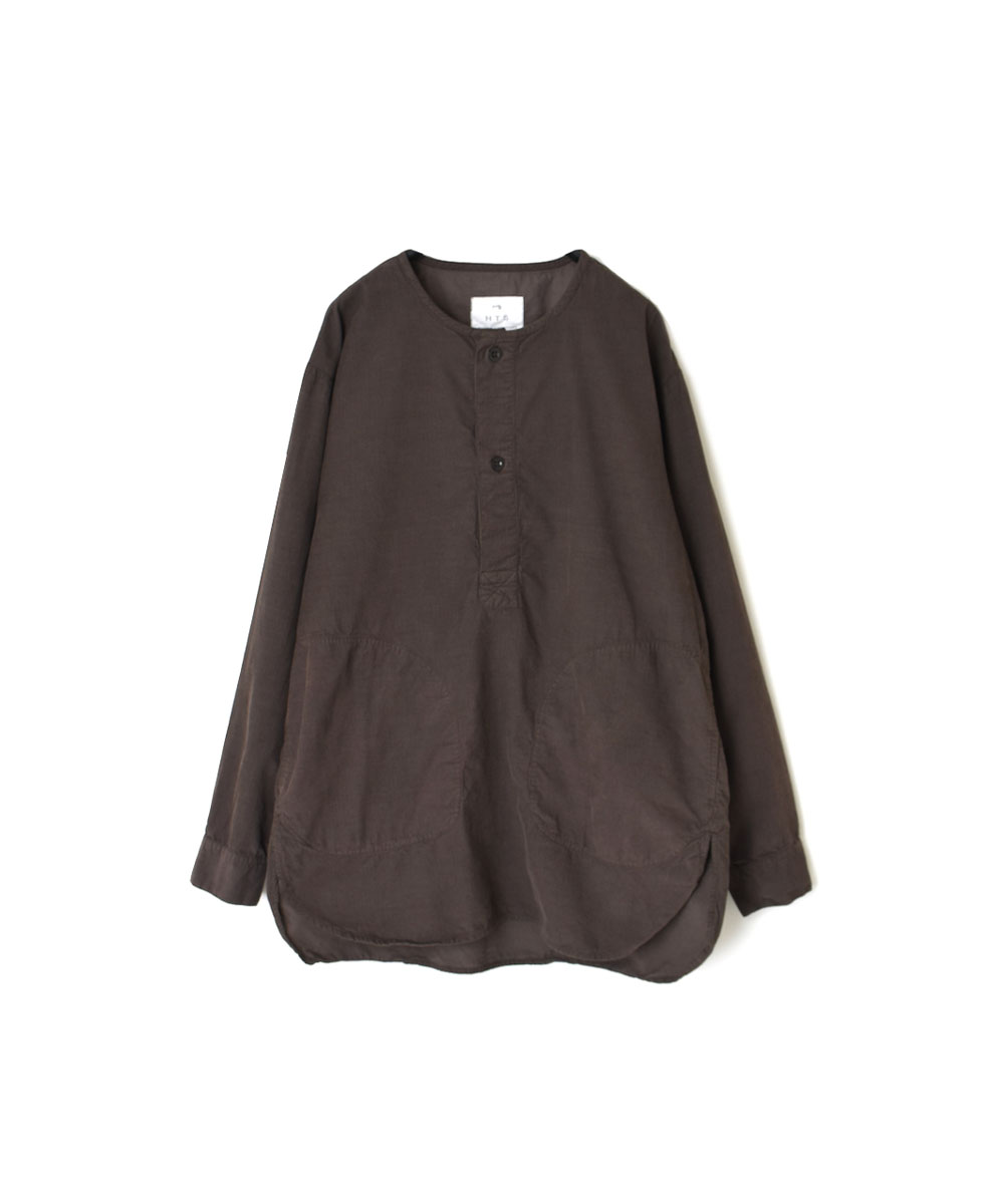 INHT2203CD (シャツ) 26WALES CORDUROY OVERDYE HENLY NECK SHIRT