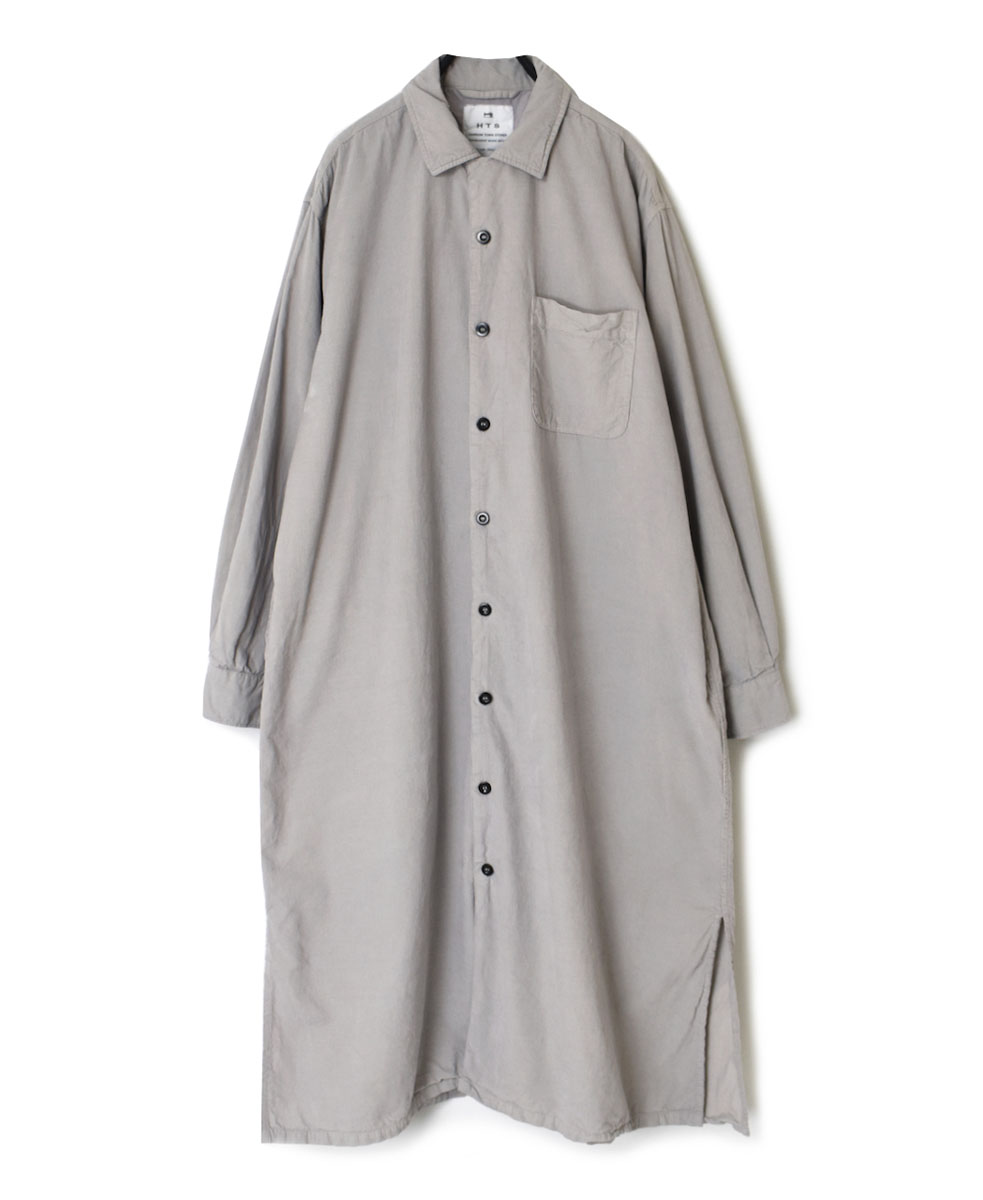 INHT2202CD (ロングシャツ) 26 WALES CORDUROY OVERDYE ONE-UP COLLAR LONG SHIRT