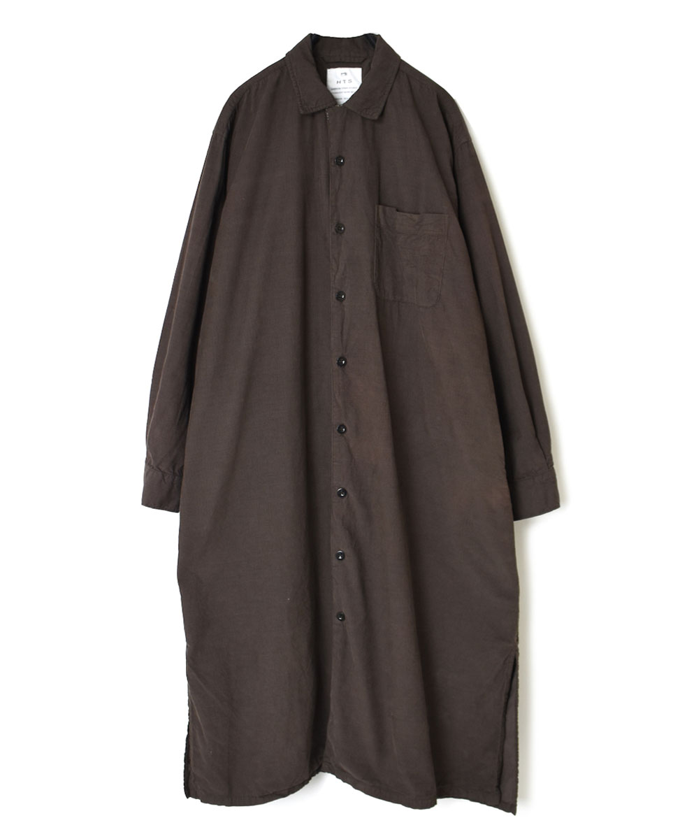 INHT2202CD (ロングシャツ) 26 WALES CORDUROY OVERDYE ONE-UP COLLAR LONG SHIRT