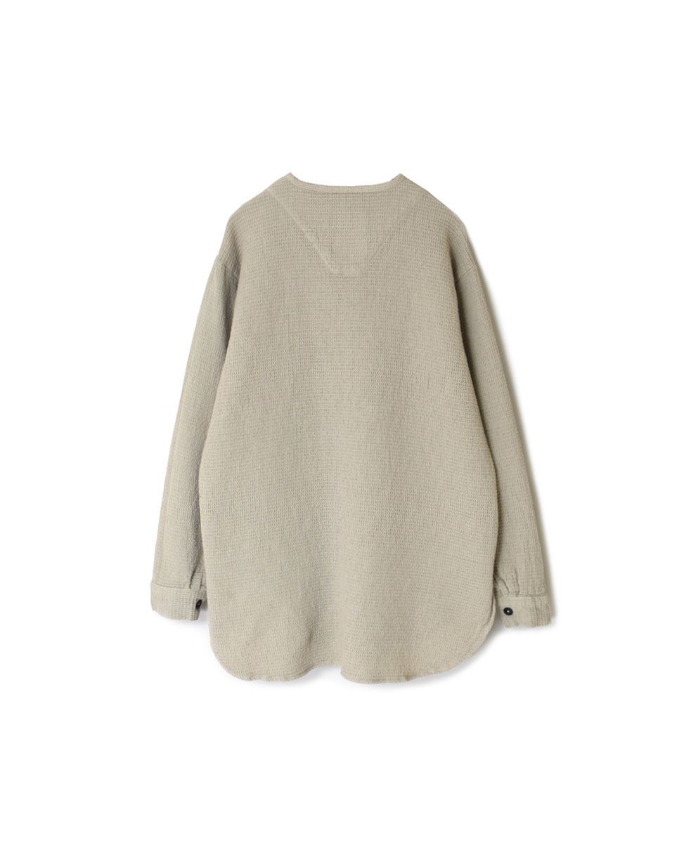 INHT2203WPD (シャツ) WAFFLE PLAIN OVERDYE HENLY NECK SHIRT