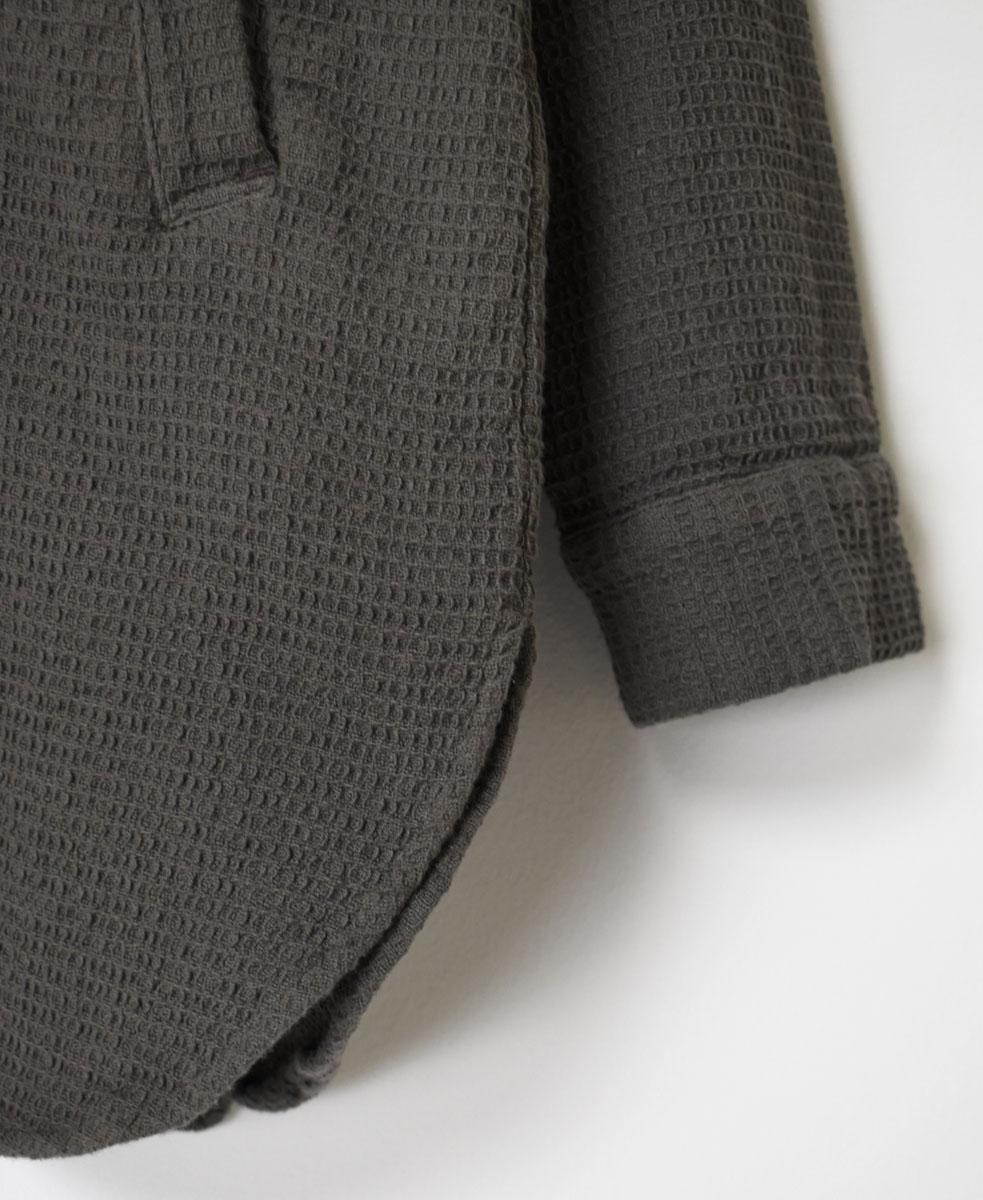 INHT2362WPD (シャツ) WAFFLE PLAIN OVERDYE STAND COLLAR SHIRTS