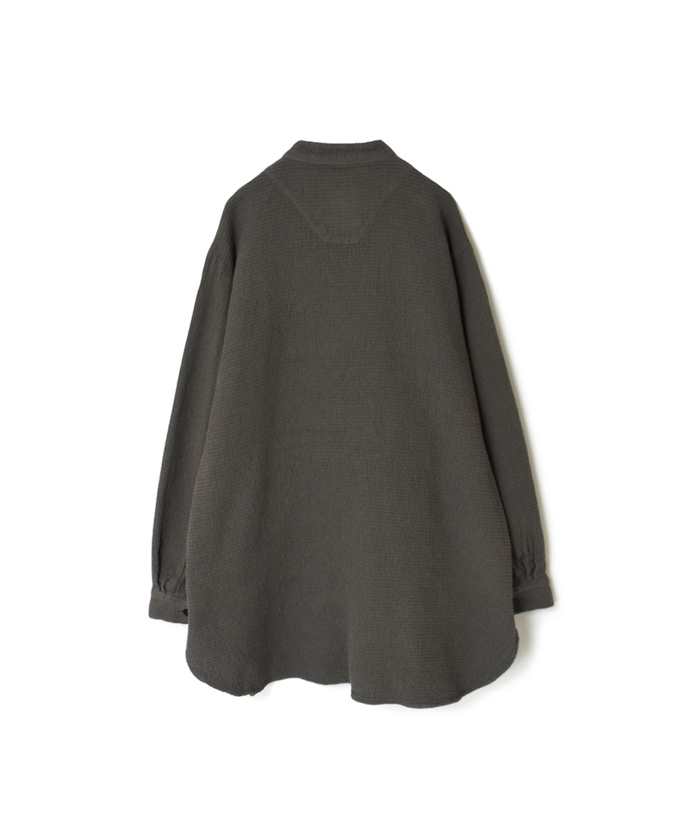 INHT2362WPD (シャツ) WAFFLE PLAIN OVERDYE STAND COLLAR SHIRTS