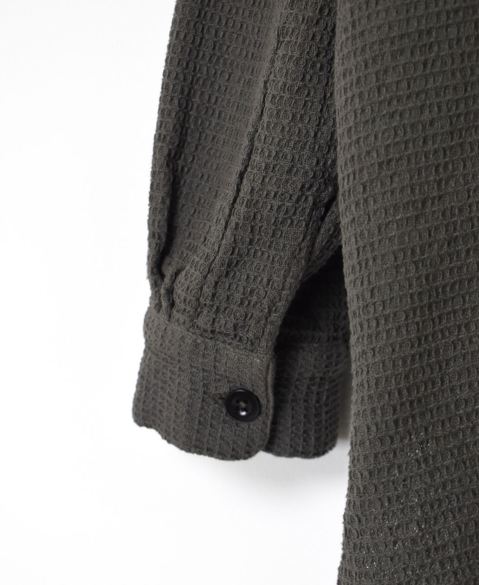 INHT2362WPD (シャツ) WAFFLE PLAIN OVERDYE STAND COLLAR SHIRTS