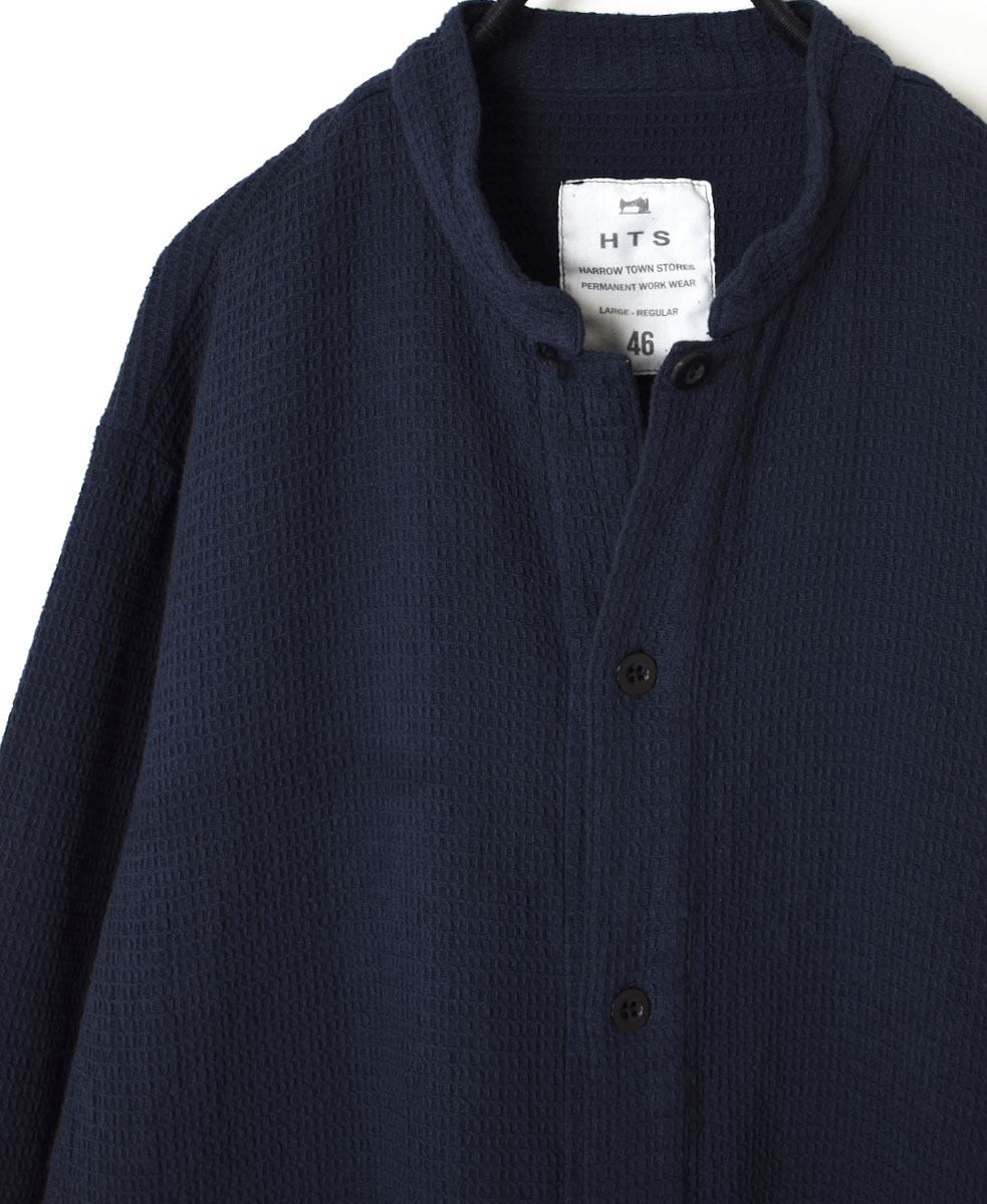 INHT2362WPD (シャツ) WAFFLE PLAIN OVERDYE STAND COLLAR SHIRTS