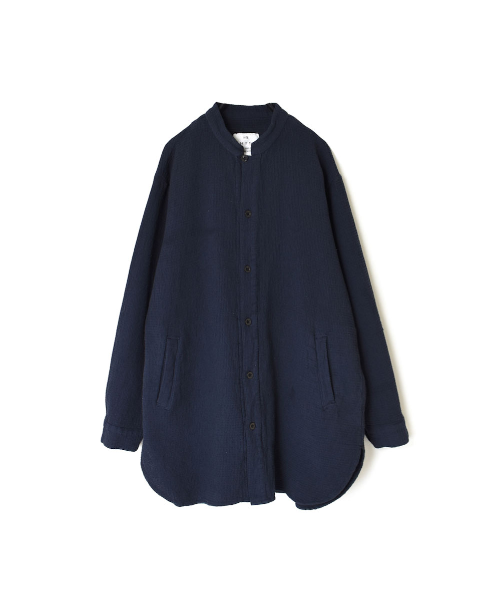 INHT2362WPD (シャツ) WAFFLE PLAIN OVERDYE STAND COLLAR SHIRTS