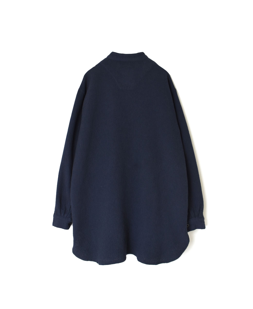 INHT2362WPD (シャツ) WAFFLE PLAIN OVERDYE STAND COLLAR SHIRTS