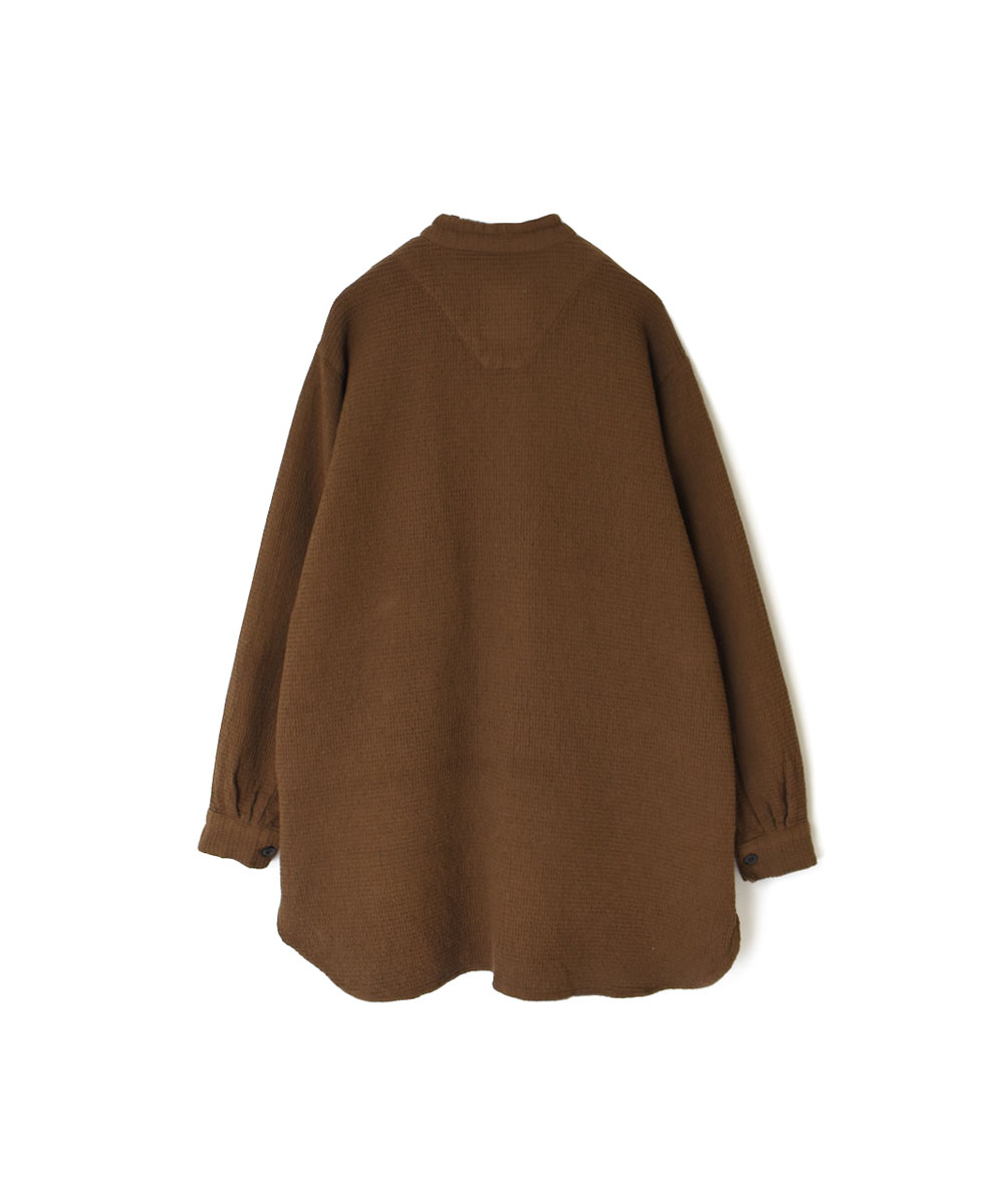 INHT2362WPD (シャツ) WAFFLE PLAIN OVERDYE STAND COLLAR SHIRTS