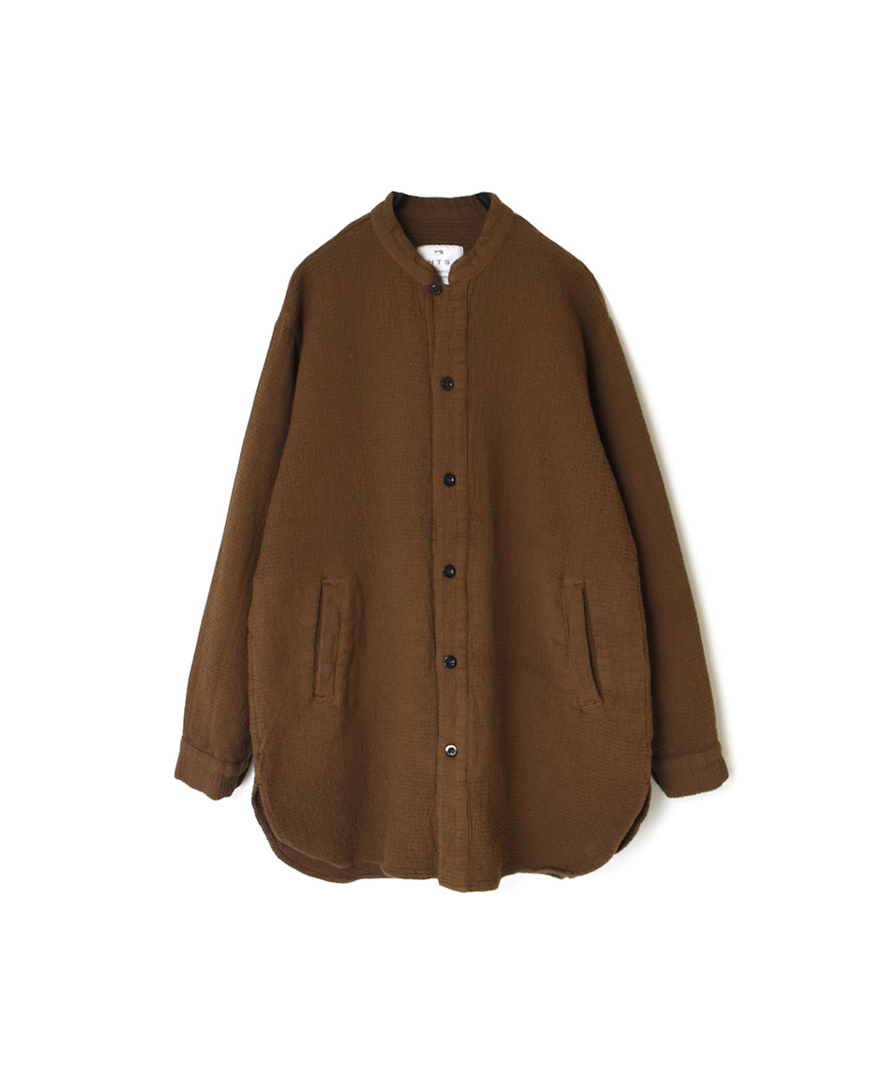INHT2362WPD (シャツ) WAFFLE PLAIN OVERDYE STAND COLLAR SHIRTS