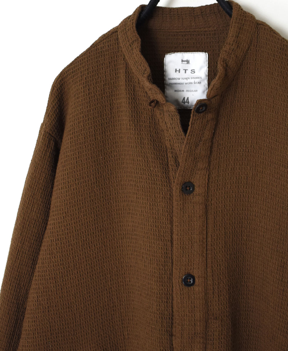 INHT2362WPD (シャツ) WAFFLE PLAIN OVERDYE STAND COLLAR SHIRTS