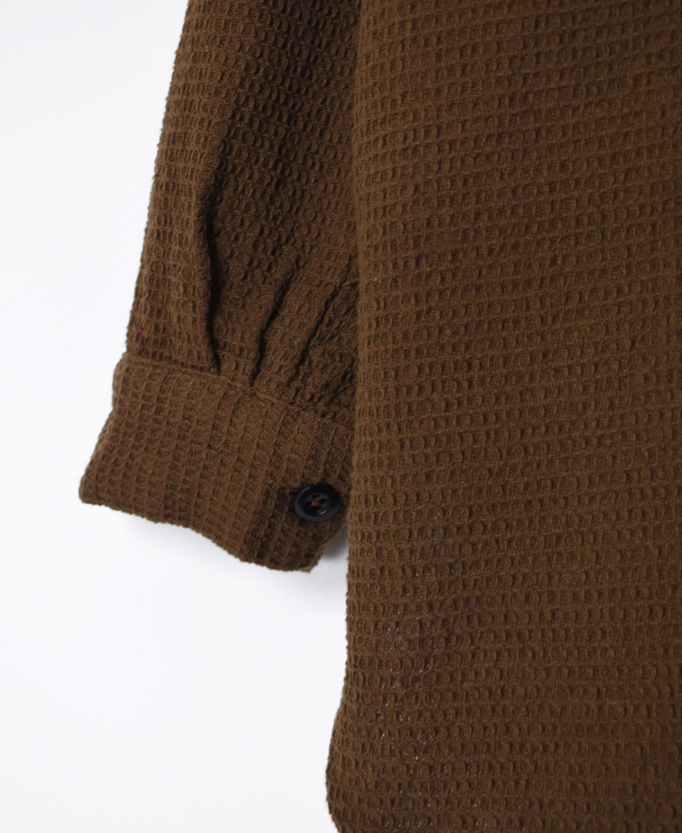 INHT2362WPD (シャツ) WAFFLE PLAIN OVERDYE STAND COLLAR SHIRTS