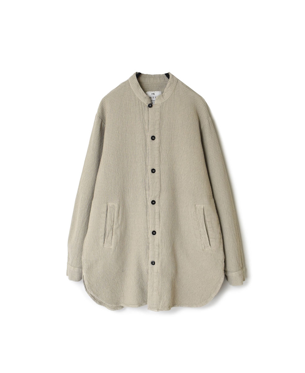 INHT2362WPD (シャツ) WAFFLE PLAIN OVERDYE STAND COLLAR SHIRTS