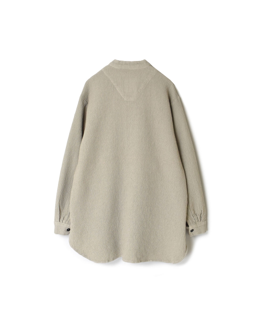 INHT2362WPD (シャツ) WAFFLE PLAIN OVERDYE STAND COLLAR SHIRTS