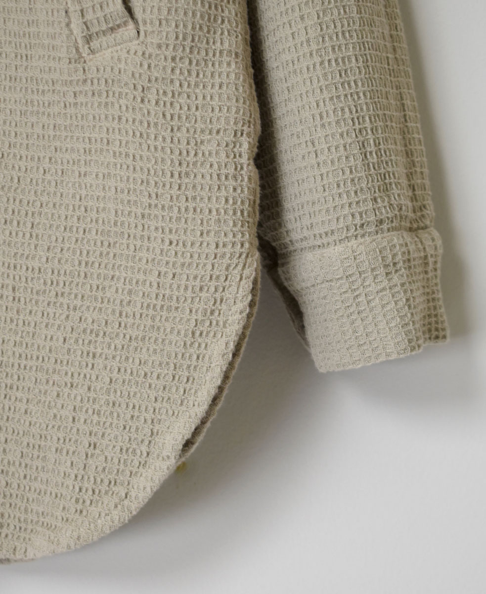 INHT2362WPD (シャツ) WAFFLE PLAIN OVERDYE STAND COLLAR SHIRTS