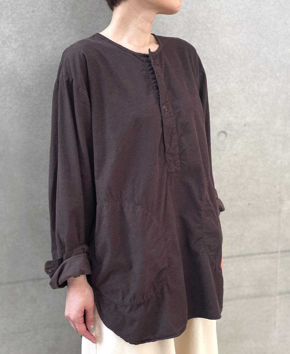 INHT2203CD (シャツ) 26WALES CORDUROY OVERDYE HENLY NECK SHIRT