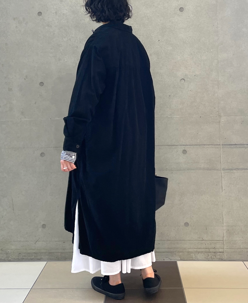 INHT2202CD (ロングシャツ) 26 WALES CORDUROY OVERDYE ONE-UP COLLAR LONG SHIRT