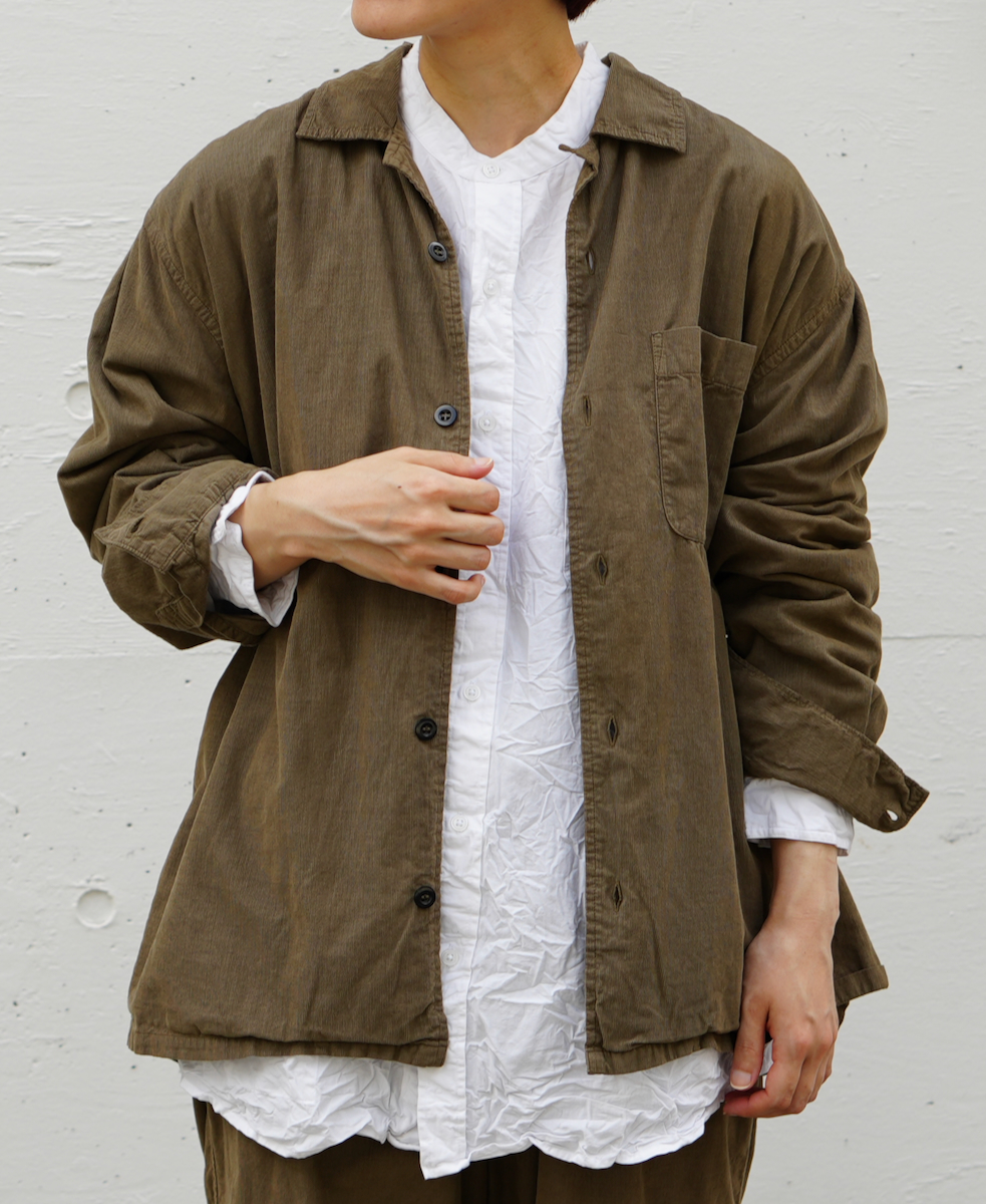 INHT2201CD (シャツ) 26 WALES CORDUROY OVERDYE ONE-UP COLLAR SHIRT