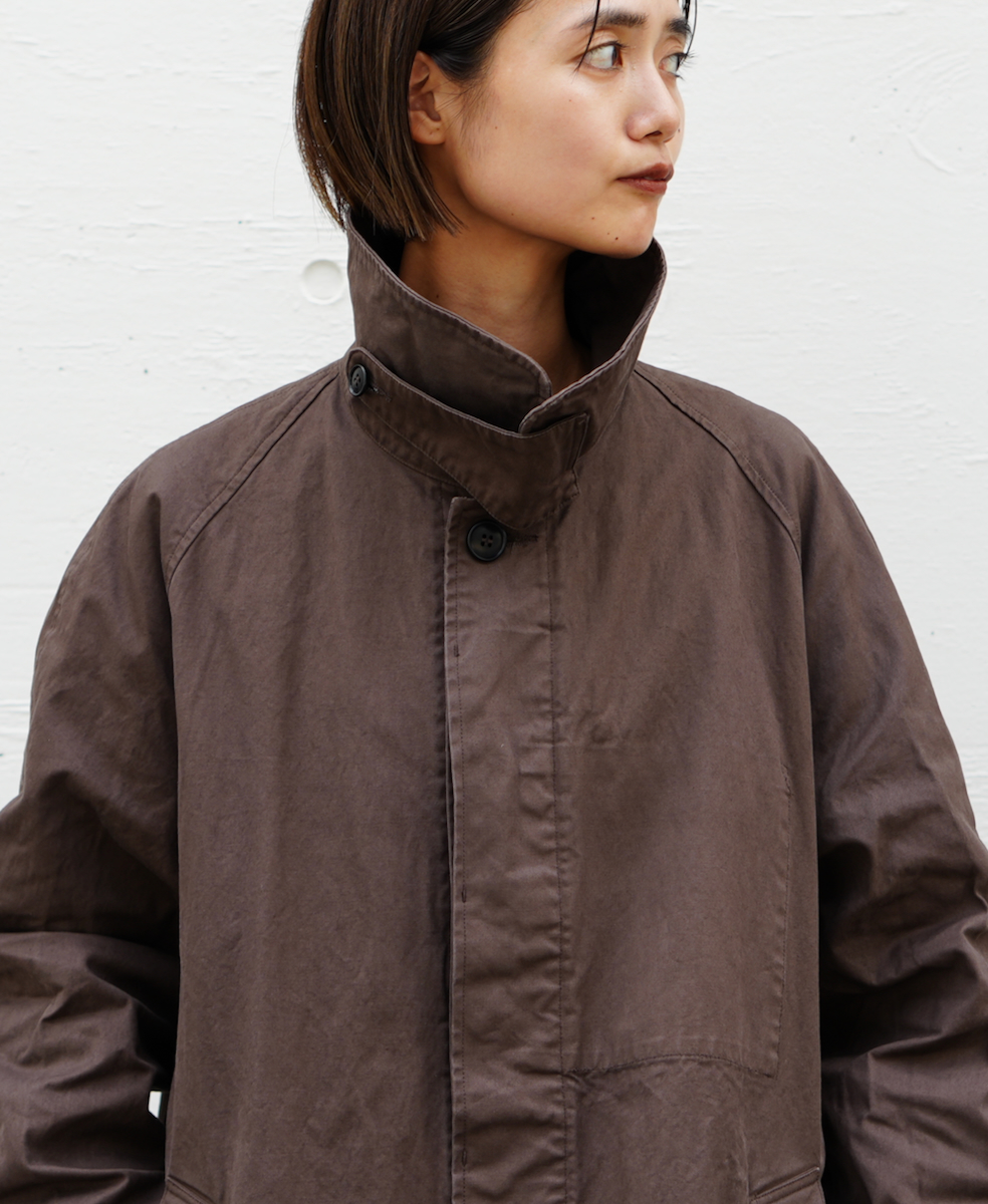 NHT2352DT (コート) HEAVY WEIGHT COTTON TWILL OVERDYE BALMACAAN SHORT COAT