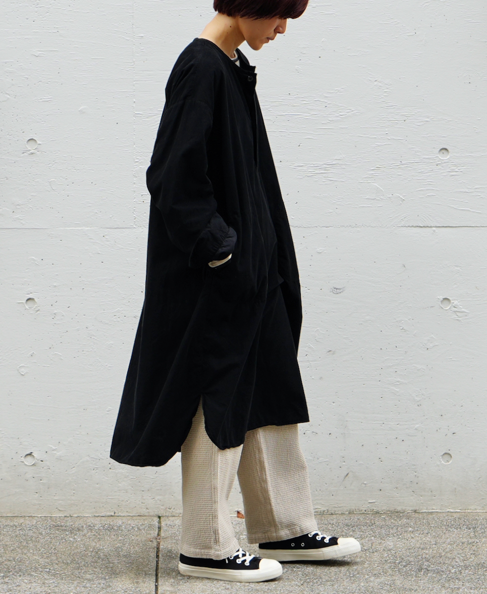 INHT2301CD (ロングシャツ) 26WALES CORDUROY OVERDYE HENLY NECK LONG SHIRT