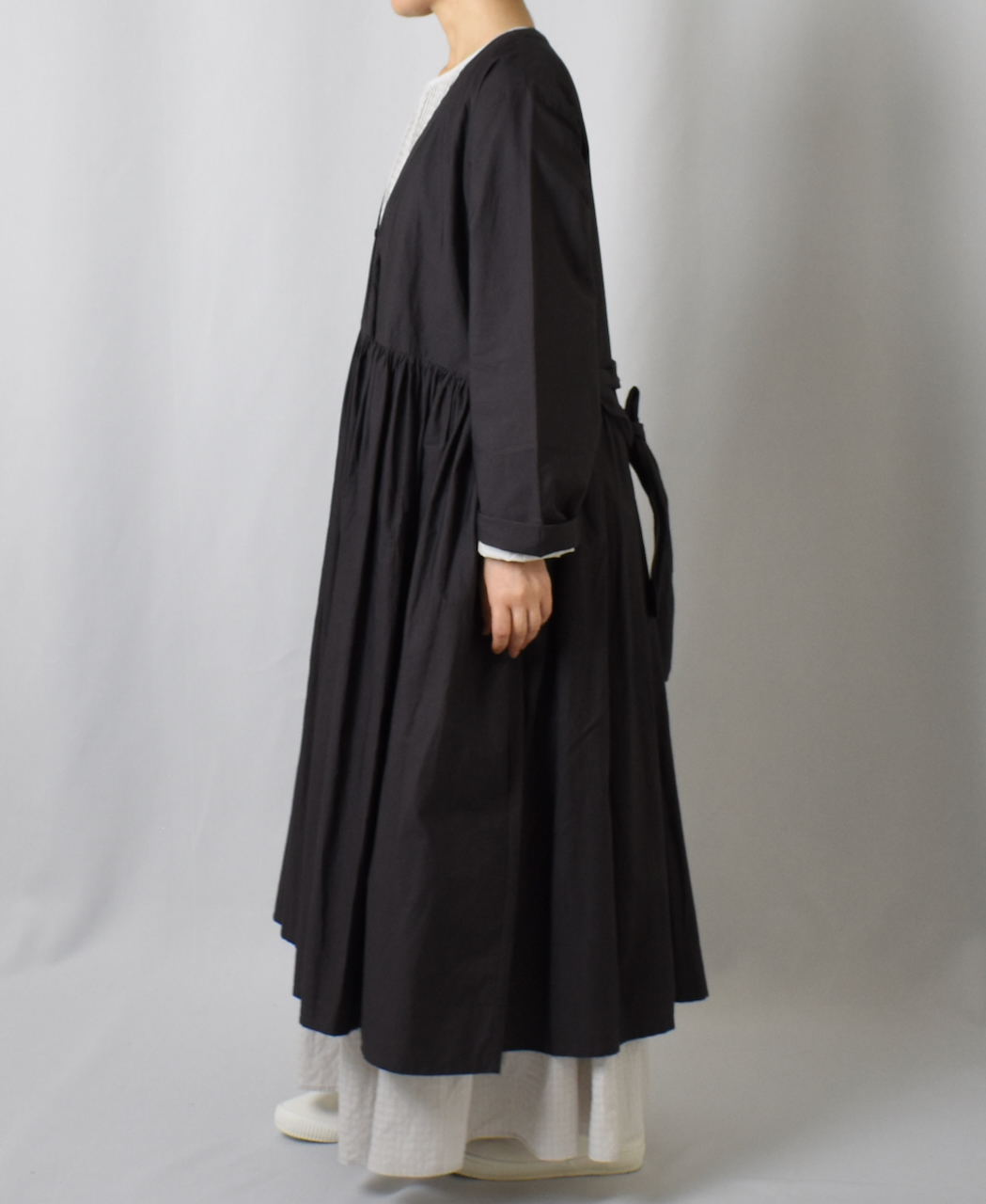 NMDS21554 (ワンピース) 40'S ORGANIC POPLIN RAJASTHAN TUCK GATHERED 