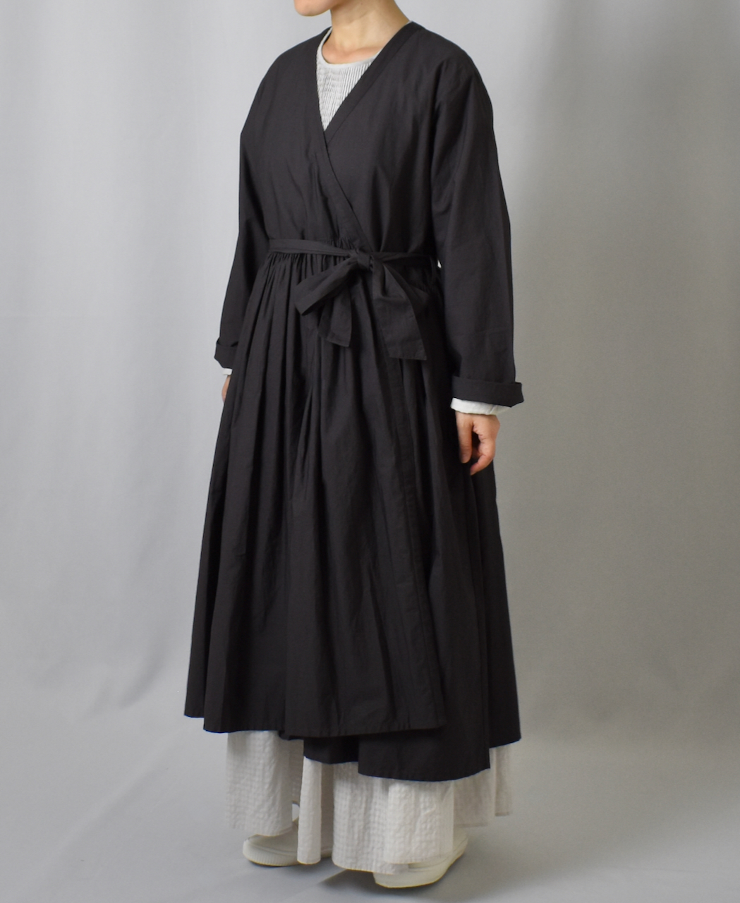 NMDS21554 (ワンピース) 40'S ORGANIC POPLIN RAJASTHAN TUCK GATHERED 