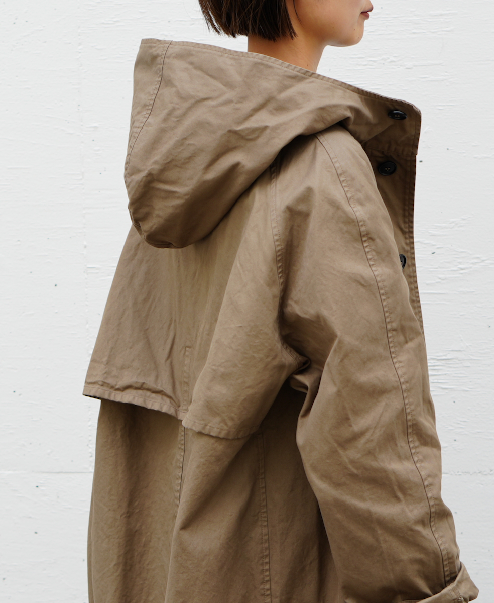 NHT2151DT (コート) HEAVY WEIGHT COTTON TWILL OVERDYE HOODED COAT