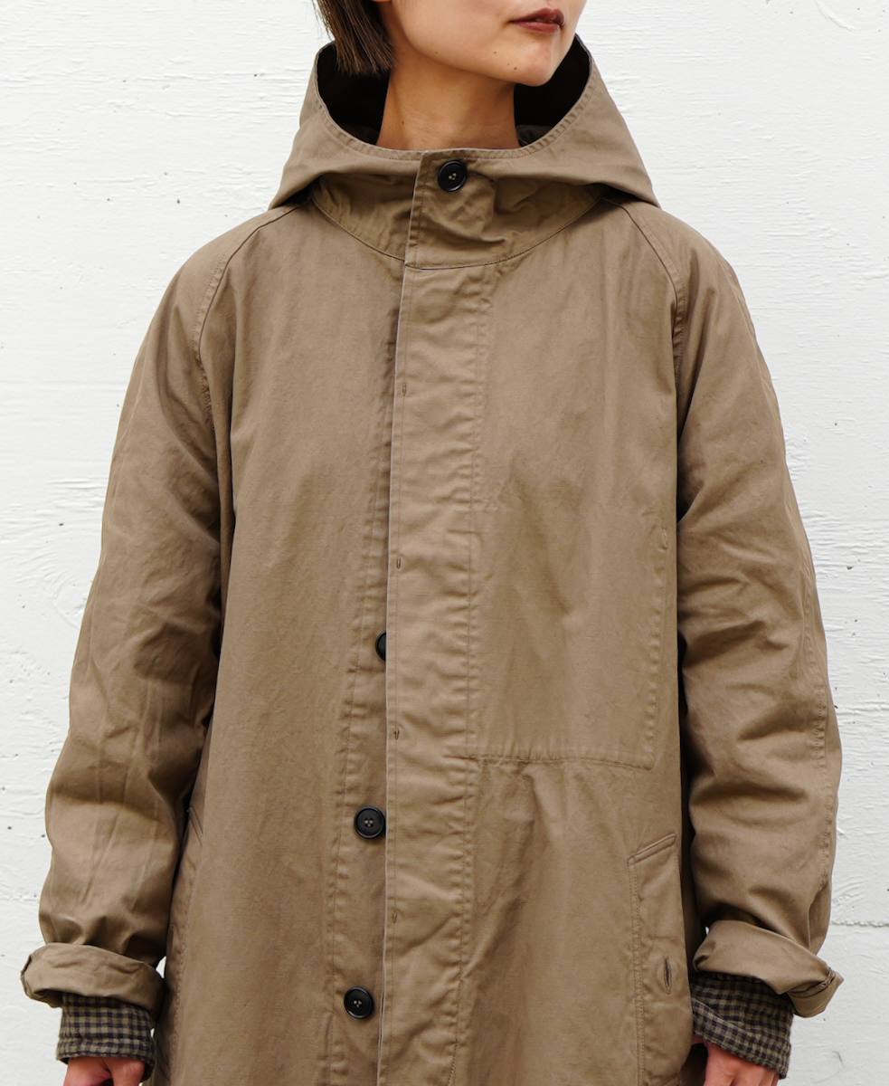 NHT2151DT (コート) HEAVY WEIGHT COTTON TWILL OVERDYE HOODED COAT