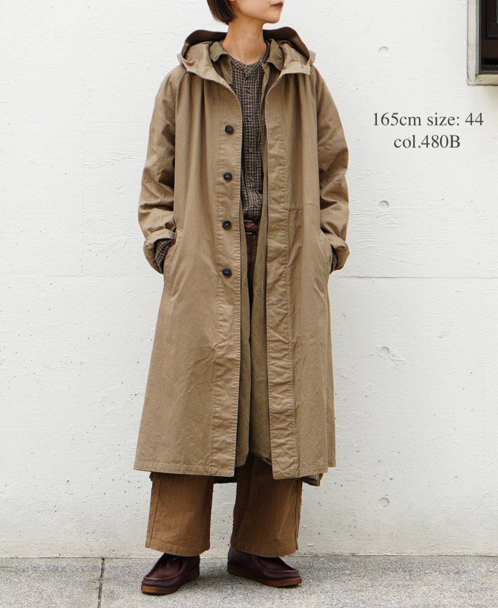 NHT2151DT (コート) HEAVY WEIGHT COTTON TWILL OVERDYE HOODED COAT