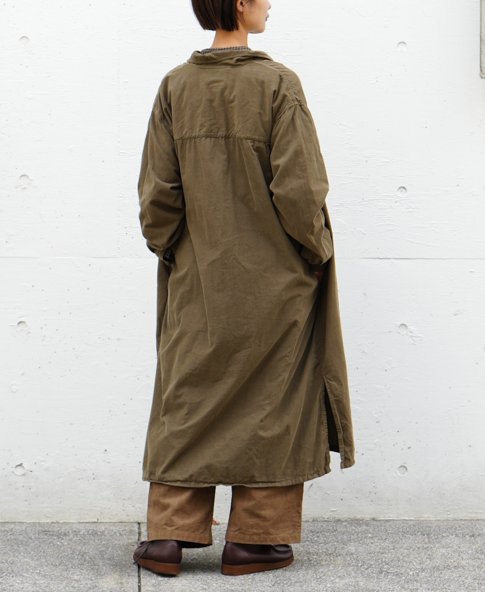 INHT2202CD (ロングシャツ) 26 WALES CORDUROY OVERDYE ONE-UP COLLAR LONG SHIRT