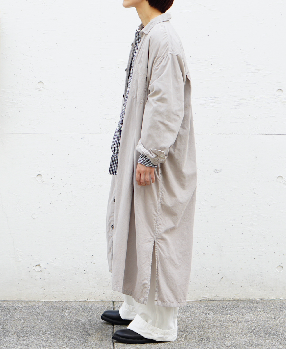 INHT2202CD (ロングシャツ) 26 WALES CORDUROY OVERDYE ONE-UP COLLAR LONG SHIRT