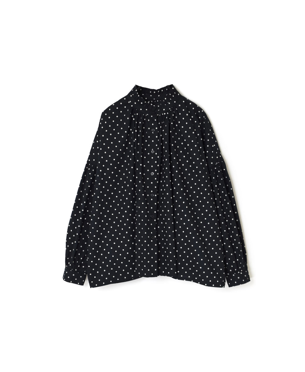 NSL22531 (シャツ) 40’S POPLIN DOT PRINT FRILL COLLAR SHIRT
