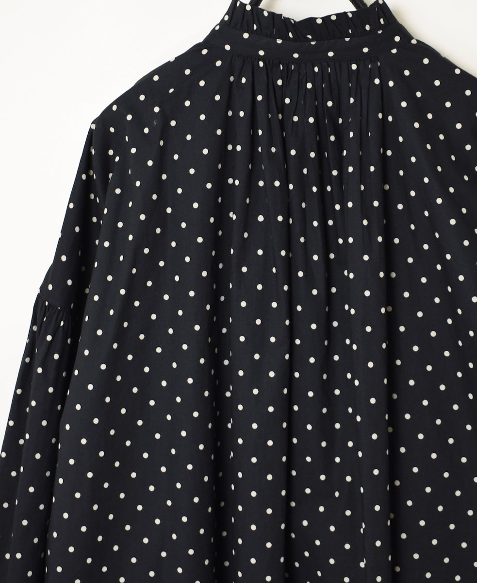 NSL22531 (シャツ) 40'S POPLIN DOT PRINT FRILL COLLAR SHIRT