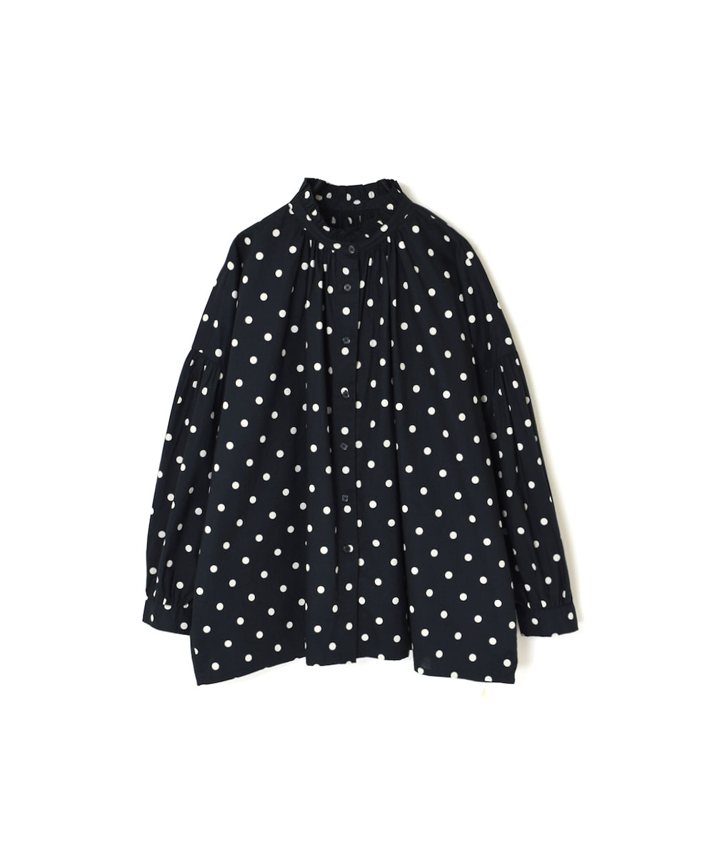 NSL22531 (シャツ) 40'S POPLIN DOT PRINT FRILL COLLAR SHIRT
