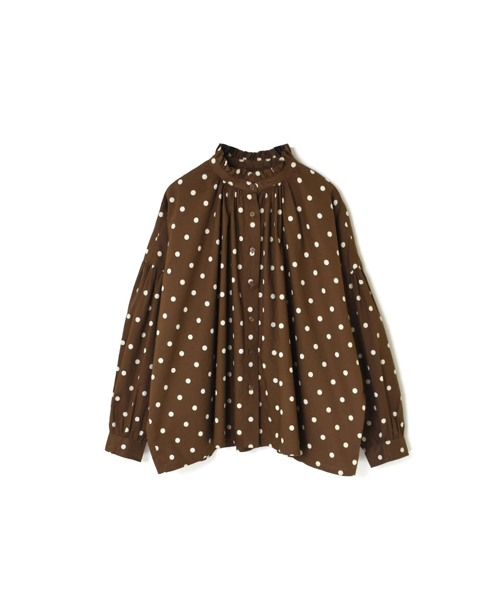 NSL22531 (シャツ) 40'S POPLIN DOT PRINT FRILL COLLAR SHIRT