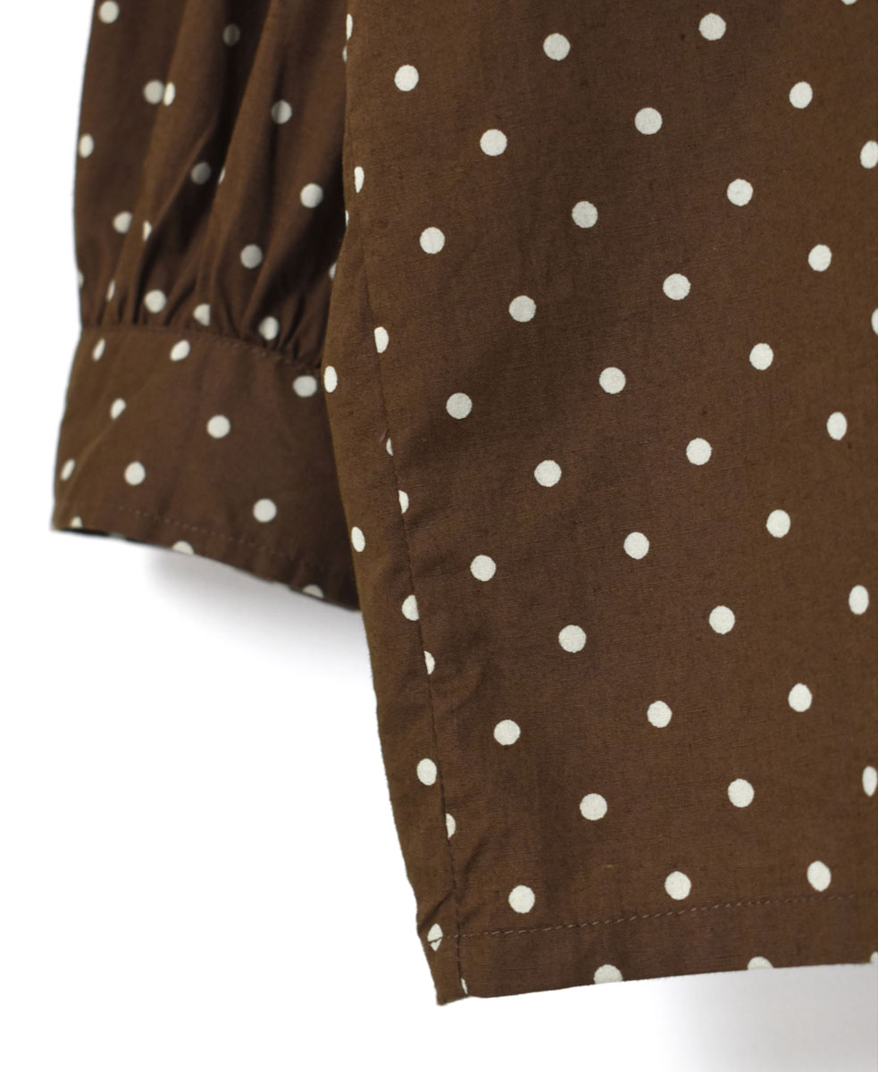 NSL22531 (シャツ) 40'S POPLIN DOT PRINT FRILL COLLAR SHIRT