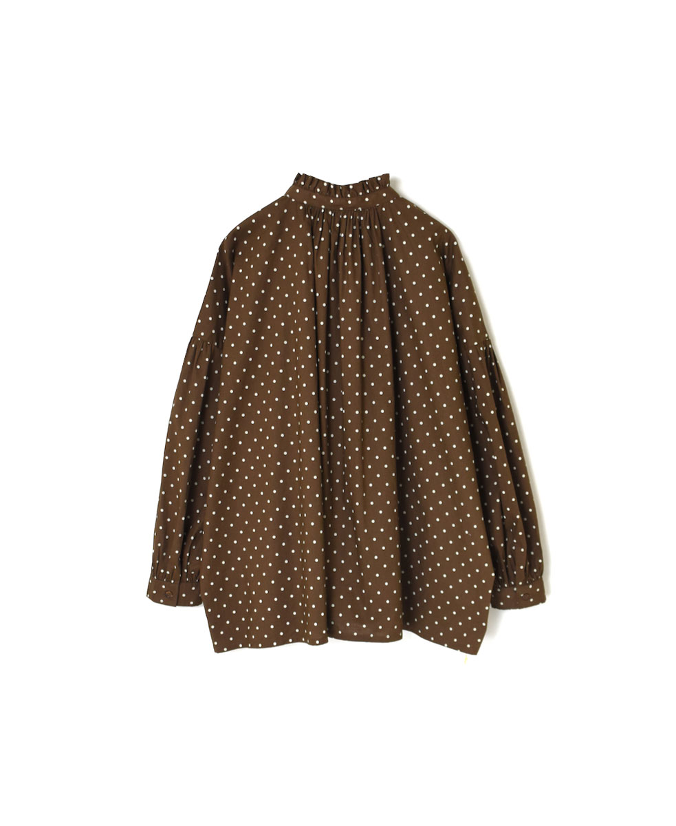 NSL22531 (シャツ) 40'S POPLIN DOT PRINT FRILL COLLAR SHIRT