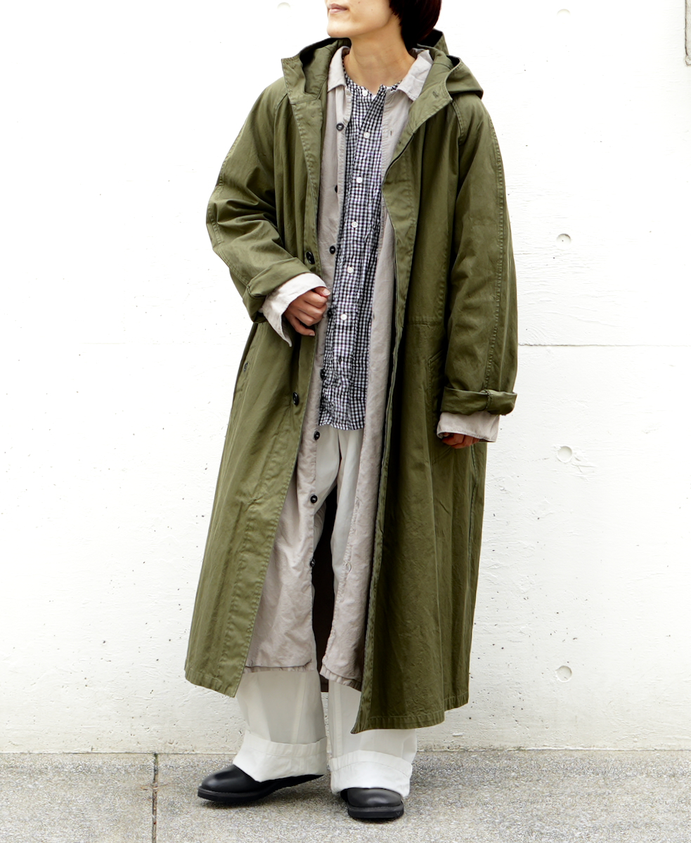 NHT2151DT (コート) HEAVY WEIGHT COTTON TWILL OVERDYE HOODED COAT